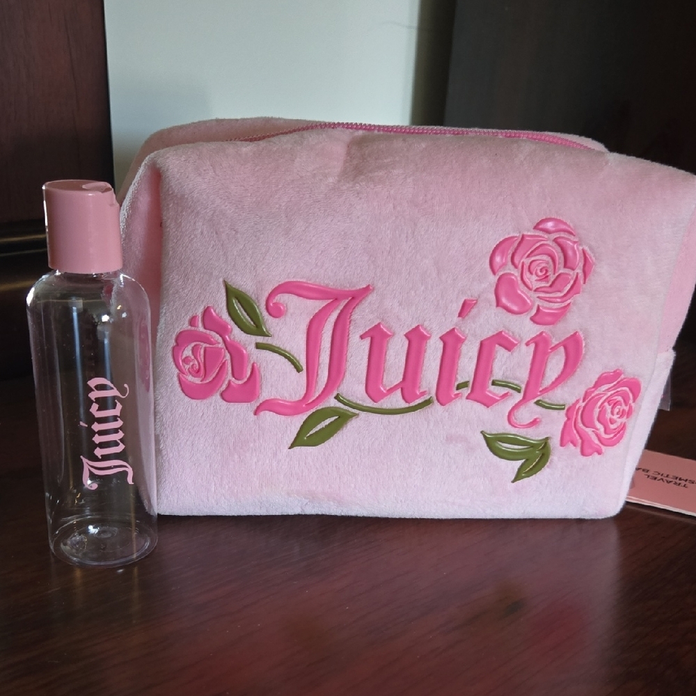 Juicy Couture Pink Floral Bag and Bottle Set